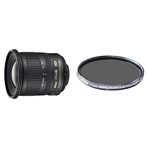  Nikon AF-S DX NIKKOR 10-24mm f/3.5-4.5G ED Zoom Lens with Auto Focus for Nikon DSLR Cameras with Tiffen 77mm Polarizer Filter