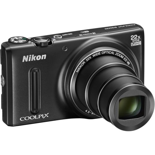  Nikon COOLPIX S9600 16MP WiFi Camera w/ 22x Optical Zoom (Black) (Discontinued by Manufacturer)