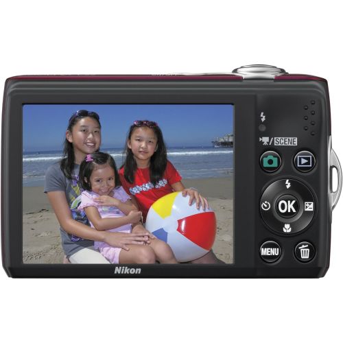  Nikon Coolpix L22 12.0MP Digital Camera with 3.6x Optical Zoom and 3.0-Inch LCD (Red-primary)