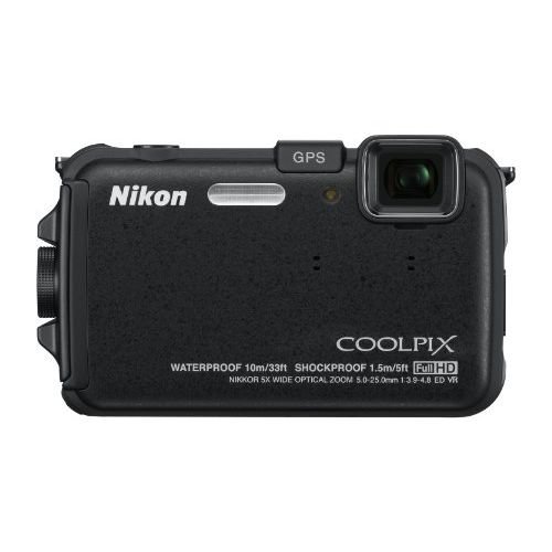  Nikon COOLPIX AW100 16 MP CMOS Waterproof Digital Camera with GPS and Full HD 1080p Video (Black)