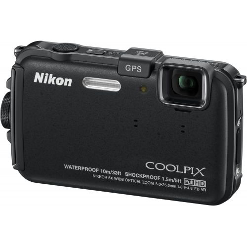  Nikon COOLPIX AW100 16 MP CMOS Waterproof Digital Camera with GPS and Full HD 1080p Video (Black)