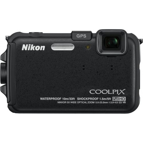  Nikon COOLPIX AW100 16 MP CMOS Waterproof Digital Camera with GPS and Full HD 1080p Video (Black)