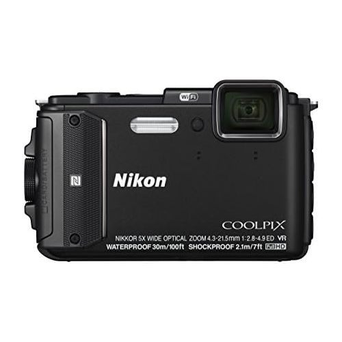  Nikon COOLPIX AW130 Waterproof Digital Camera with Built-In Wi-Fi (Black)