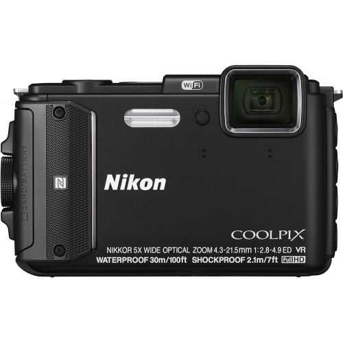  Nikon COOLPIX AW130 Waterproof Digital Camera with Built-In Wi-Fi (Black)