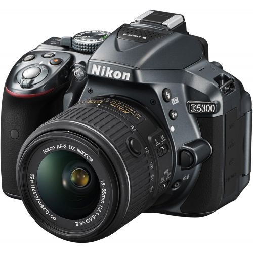  Nikon D5300 24.2 MP CMOS Digital SLR Camera with 18-55mm f/3.5-5.6G ED VR II AF-S DX NIKKOR Zoom Lens (Grey)