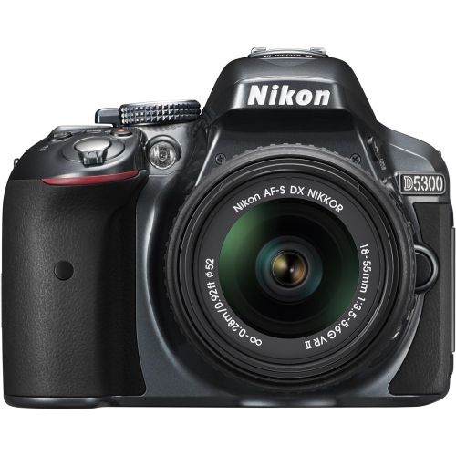  Nikon D5300 24.2 MP CMOS Digital SLR Camera with 18-55mm f/3.5-5.6G ED VR II AF-S DX NIKKOR Zoom Lens (Grey)