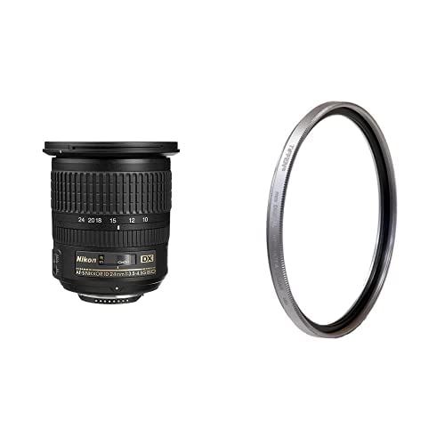  Nikon AF-S DX NIKKOR 10-24mm f/3.5-4.5G ED Zoom Lens with Auto Focus for Nikon DSLR Cameras with Tiffen 77mm Protection Filter