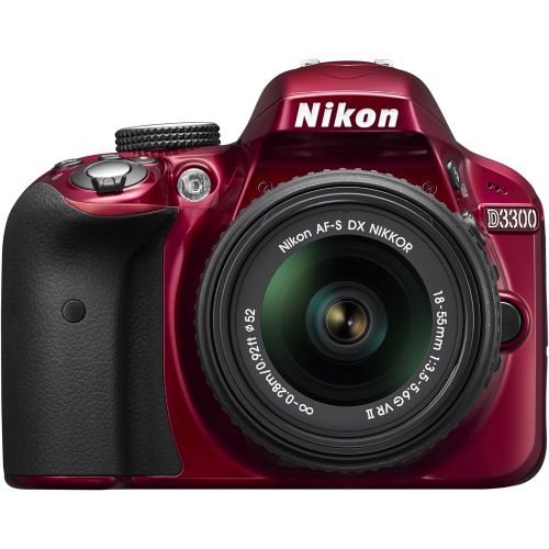  Nikon D3300 24.2 MP CMOS Digital SLR with Auto Focus-S DX NIKKOR 18-55mm f/3.5-5.6G VR II Zoom Lens (Red)