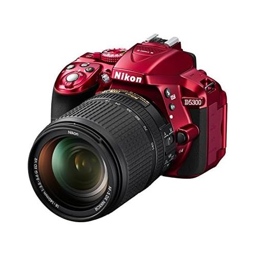  Nikon D5300 24.2 MP CMOS Digital SLR Camera with 18-55mm f/3.5-5.6G ED VR II Auto Focus-S DX NIKKOR Zoom Lens (Red)