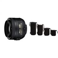 Nikon AF-S DX NIKKOR 35mm f/1.8G Lens with Auto Focus with Camera Lens Protective Pouches - Water Resistant
