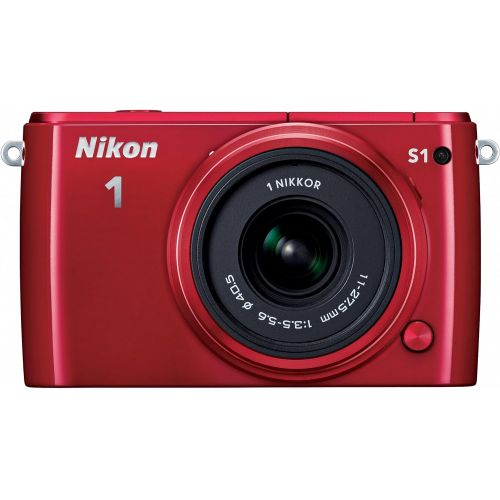  Nikon 1 S1 10.1 MP HD Digital Camera with 11-27.5mm 1 NIKKOR Lens (Red)