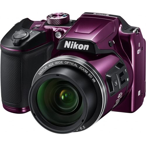  Nikon COOLPIX B500 16MP 40x Optical Zoom Digital Camera with Built-in Wi-Fi - (Plum) - (International Version)