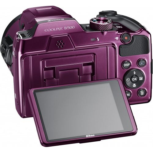  Nikon COOLPIX B500 16MP 40x Optical Zoom Digital Camera with Built-in Wi-Fi - (Plum) - (International Version)