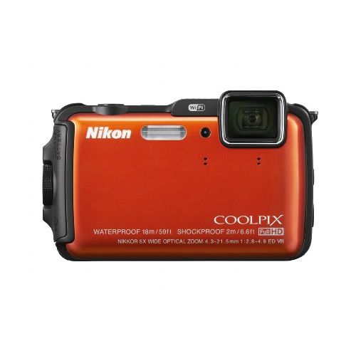  Nikon COOLPIX AW120 16 MP Wi-Fi and Waterproof Digital Camera with GPS and Full HD 1080p Video (Orange) (Discontinued by Manufacturer)