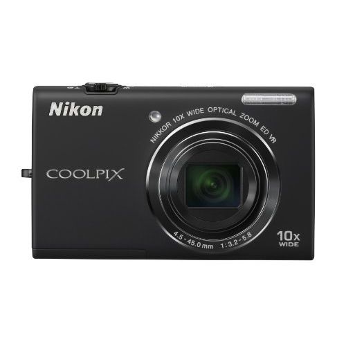  Nikon COOLPIX S6200 16 MP Digital Camera with 10x Optical Zoom NIKKOR ED Glass Lens and HD 720p Video (Black)