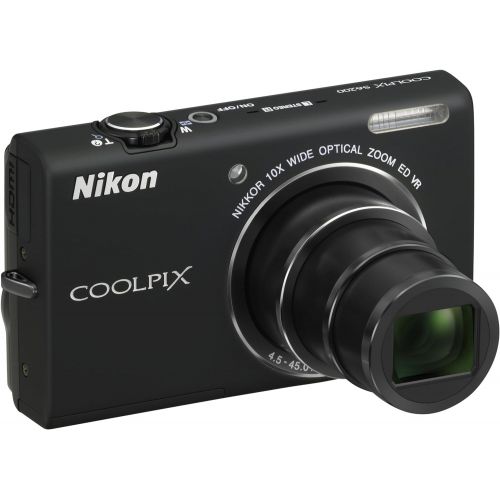  Nikon COOLPIX S6200 16 MP Digital Camera with 10x Optical Zoom NIKKOR ED Glass Lens and HD 720p Video (Black)