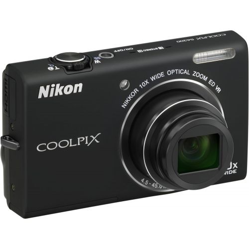  Nikon COOLPIX S6200 16 MP Digital Camera with 10x Optical Zoom NIKKOR ED Glass Lens and HD 720p Video (Black)