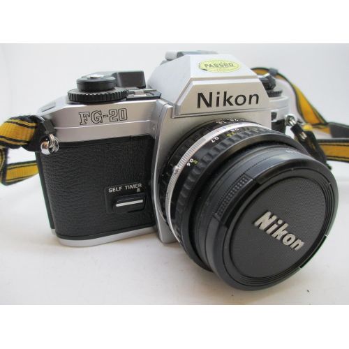  Nikon FG 20 35mm SLR Film Camera Body with Nikon Series E 50mm f1.8 Lens