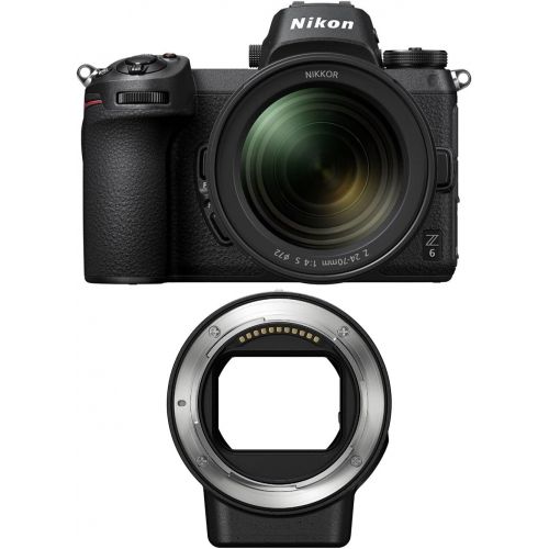  Nikon Z6 Mirrorless Camera with 24-70mm f/4 S Lens and FTZ Mount Adapter Bundle (2 Items)