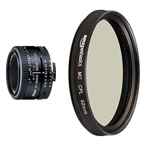  Nikon AF FX NIKKOR 50mm f/1.8D Lens with Auto Focus for Nikon DSLR Cameras with Circular Polarizer Lens - 52 mm