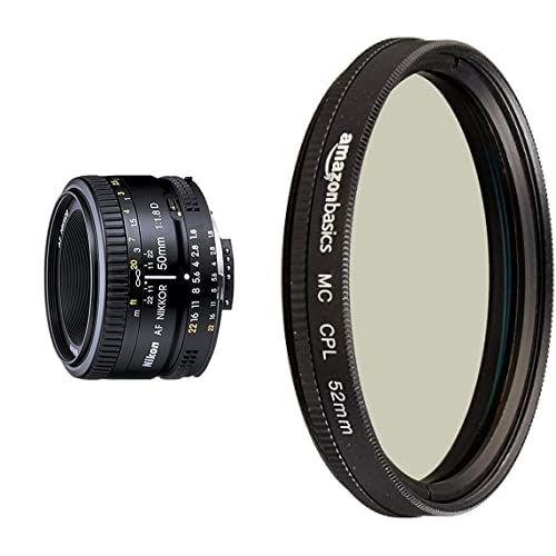  Nikon AF FX NIKKOR 50mm f/1.8D Lens with Auto Focus for Nikon DSLR Cameras with Circular Polarizer Lens - 52 mm