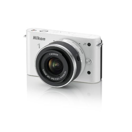  Nikon 1 J1 Digital Camera System with 10-30mm Lens (White) (OLD MODEL)