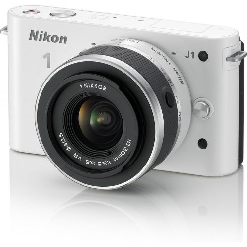  Nikon 1 J1 Digital Camera System with 10-30mm Lens (White) (OLD MODEL)