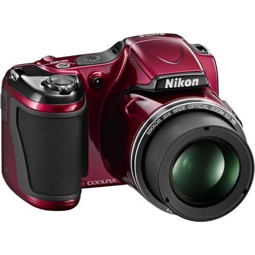  Nikon COOLPIX L820 16 MP CMOS Digital Camera with 30x Zoom Lens and Full HD 1080p Video (Red) (OLD MODEL)