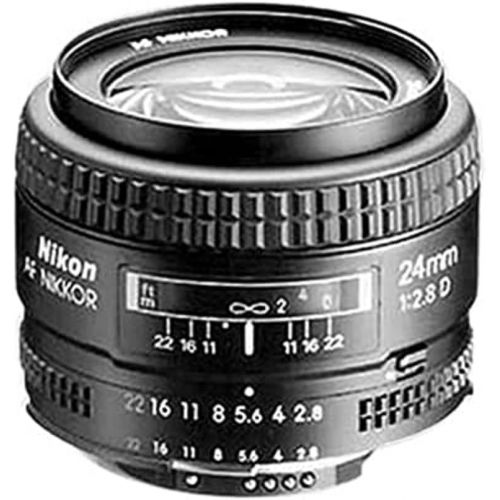  Nikon AF FX NIKKOR 24mm f/2.8D Fixed Zoom Lens with Auto Focus for Nikon DSLR Cameras - White Box (New)