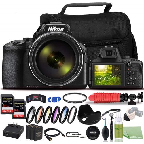  Nikon COOLPIX P950 Digital Camera - Bundle - (26532) + Color Multicoated 6pcs Filter Set + 2X EN-EL20 Battery + 2X SanDisk?Extreme PRO 64GB Card + Large Case + 12 Inch Flexible Tri