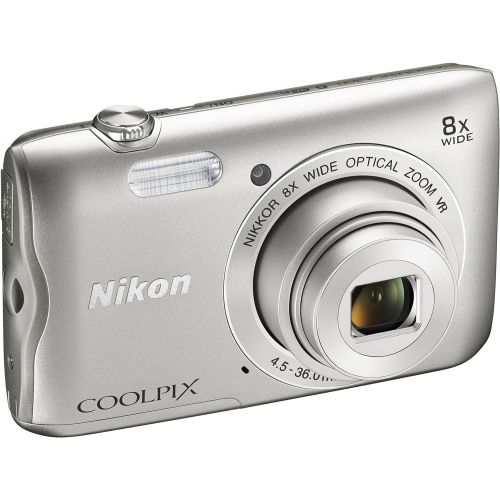  Nikon Coolpix A300 20 MP Point & Shoot Digital Camera, Silver