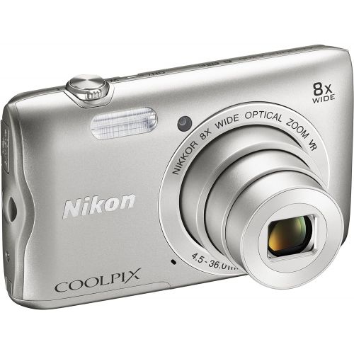  Nikon Coolpix A300 20 MP Point & Shoot Digital Camera, Silver