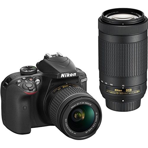  Nikon D3400 DSLR Camera with AF-P DX NIKKOR 18-55mm f/3.5-5.6G VR and AF-P DX NIKKOR 70-300mm f/4.5-6.3G ED