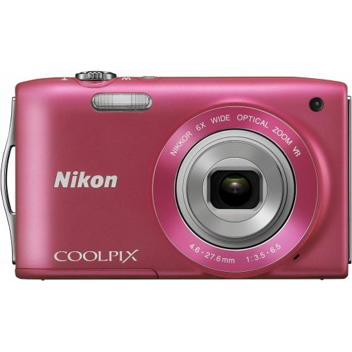  Nikon COOLPIX S3300 16 MP Digital Camera with 6x Zoom NIKKOR Glass Lens and 2.7-inch LCD (Pink)