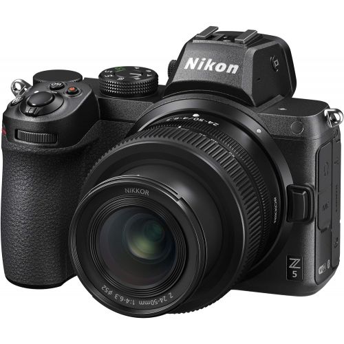  Nikon Z5 Mirrorless Full Frame Camera Body with 24-50mm f/4-6.3 Lens Kit FX-Format 4K UHD Bundle with Deco Gear Photography Backpack + Photo Video LED Lighting + 64GB Card + Softwa
