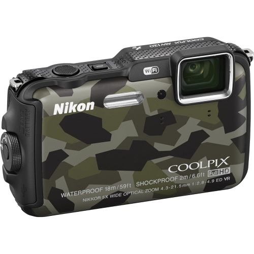  Nikon COOLPIX AW120 16.1 MP Wi-Fi and Waterproof Digital Camera with GPS and Full HD 1080p Video (Camouflage) (Discontinued by Manufacturer)
