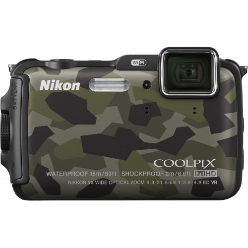  Nikon COOLPIX AW120 16.1 MP Wi-Fi and Waterproof Digital Camera with GPS and Full HD 1080p Video (Camouflage) (Discontinued by Manufacturer)