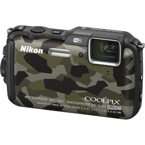  Nikon COOLPIX AW120 16.1 MP Wi-Fi and Waterproof Digital Camera with GPS and Full HD 1080p Video (Camouflage) (Discontinued by Manufacturer)