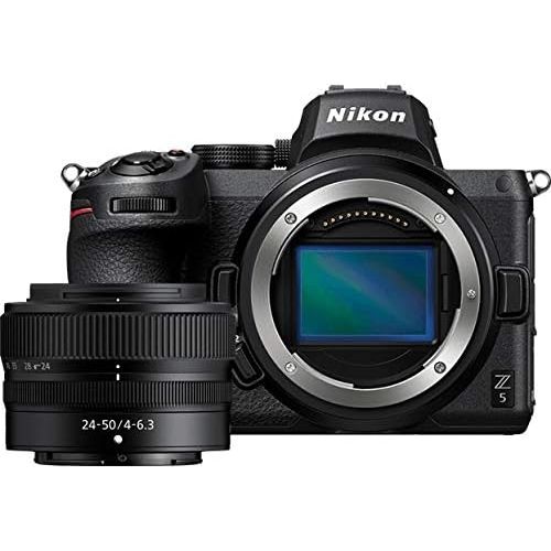  Nikon Z5 Mirrorless Full Frame Camera Body with 24-50mm f/4-6.3 Lens Kit FX-Format 4K UHD Bundle with Deco Gear Photography Backpack + Photo Video LED Lighting + 64GB Card + Softwa