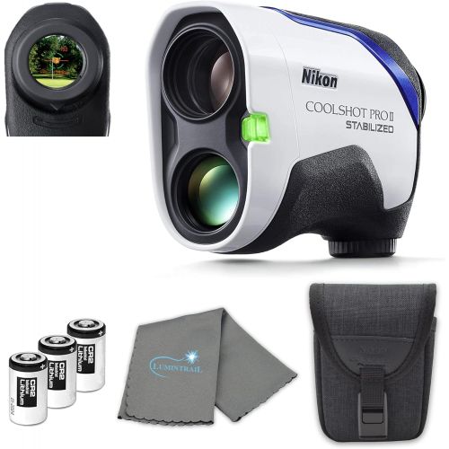  Nikon COOLSHOT ProII Golf Rangefinder Stabilized View Bundle with 3 CR2 Batteries and a Lens Cloth