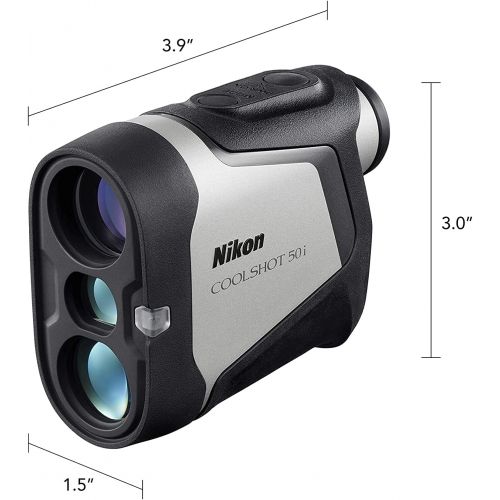  Nikon COOLSHOT 50i Golf Rangefinder Magnetic Mount Bundle with 3 CR2 Batteries and a Lens Cloth