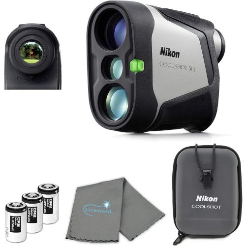  Nikon COOLSHOT 50i Golf Rangefinder Magnetic Mount Bundle with 3 CR2 Batteries and a Lens Cloth