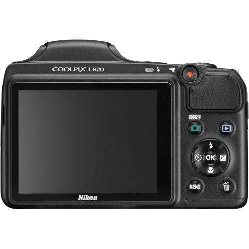  Nikon COOLPIX L820 16 MP CMOS Digital Camera with 30x Zoom Lens and Full HD 1080p Video (Black) (OLD MODEL)