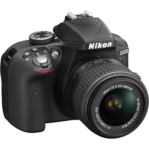  Nikon D3300 24.2 MP CMOS Digital SLR with Auto Focus-S DX Nikkor 18-55mm f/3.5-5.6G VR II Zoom Lens (Black)