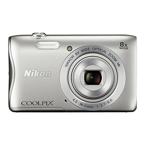  Nikon COOLPIX S3700 Digital Camera with 8x Optical Zoom and Built-In Wi-Fi (Silver)