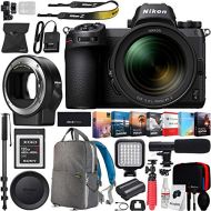 Nikon Z6 Mirrorless FX-Format Full-Frame 4K Ultra HD Camera Body (1595) Mount Adapter FTZ for F-Mount and 120GB Memory Card Deco Gear Backpack Accessory Kit Microphone Software Bun