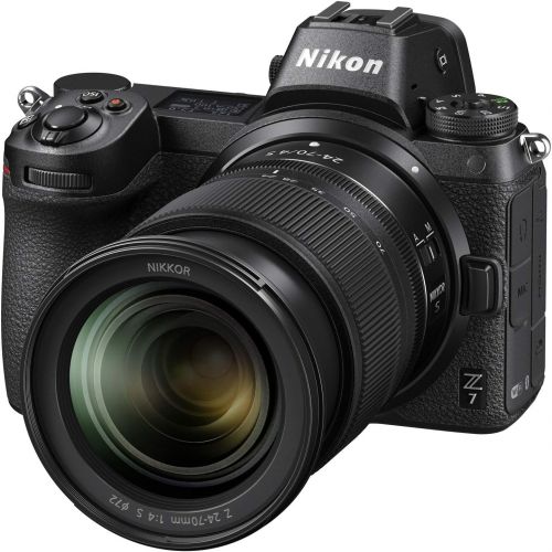  Nikon Z7 Mirrorless FX-Format Full-Frame 4K Ultra HD Camera Body (1594) with NIKKOR Z 24-70mm f/4 S Lens Kit + FTZ Mount Adapter for F-Mount and 120GB Memory Card Deco Gear Backpac