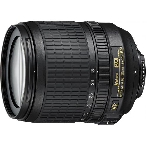  Nikon AF-S DX NIKKOR 18-105mm f/3.5-5.6G ED Vibration Reduction Zoom Lens with Auto Focus for Nikon DSLR Cameras - (New)