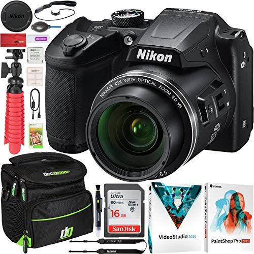  Nikon COOLPIX B500 16MP 40x Optical Zoom Digital Camera w/Wi-Fi Red Bundle with Deco Gear Photography Bag Case + Software Kit + 16GB SDHC Memory Card & Accessories