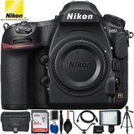 Nikon D850 DSLR Camera (Body) 1585 USA - 11PC Accessory Bundle Includes 64GB SD Memory Card + 60” Full-Size Tripod + Professional 160 LED Video Light + Large Carrying Case + More